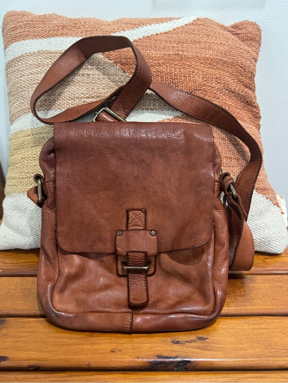 Harbour 2nd Marlies Leather Crossbody Bag - Cognac Brown Boho Messenger
